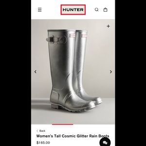 Brand new silver glitter Hunter boots